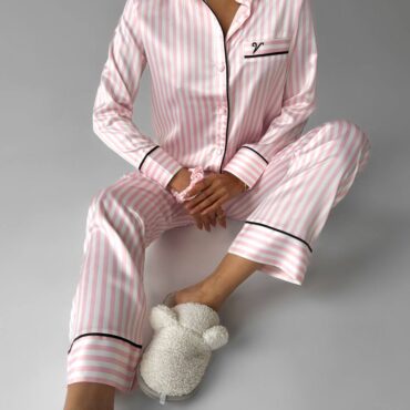 піжама Вікторія Сікрет рожева в смужку