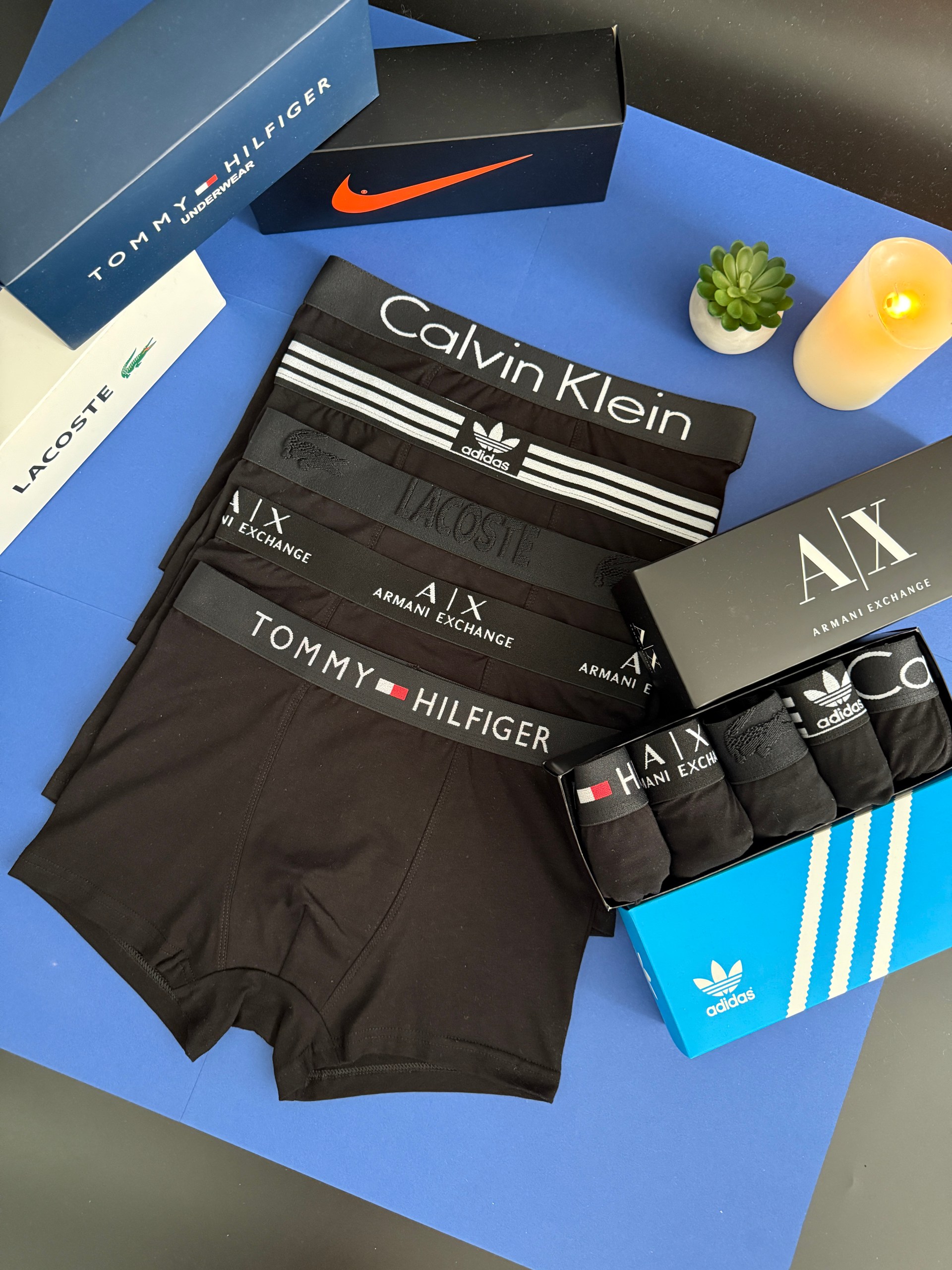 Чоловічі труси боксери Мікс брендів, 5 шт в наборі